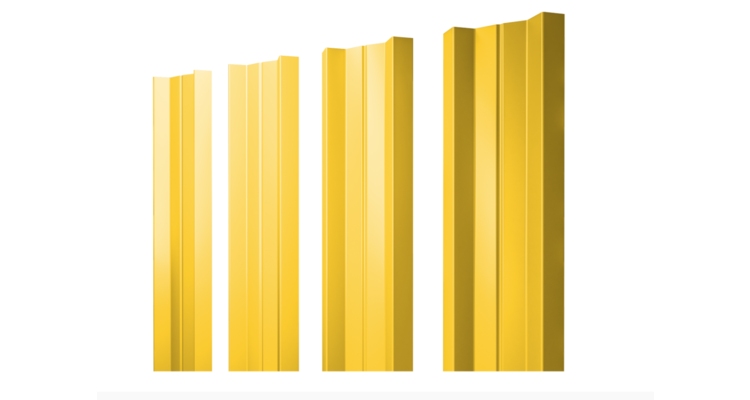 Штакетник М-образный А с прямым резом 0.45 PE RAL 1018 цинково-желтый