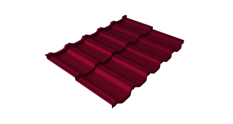 Профиль волновой модульный квинта uno GL c 3D резом 0,45 PE RAL 3003 рубиново-красный