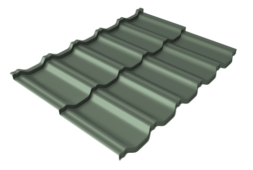 Профиль волновой модульный квинта uno GL c 3D резом 0,45 PE RAL 6019 бело-зеленый