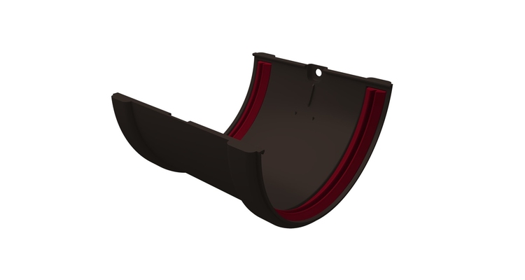 Соединитель желобов ПВХ Grand Line темно-коричневый (RR 32)