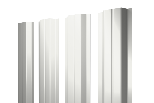 Штакетник П-образный A с прямым резом 0,5 Satin RAL 9003 сигнальный белый