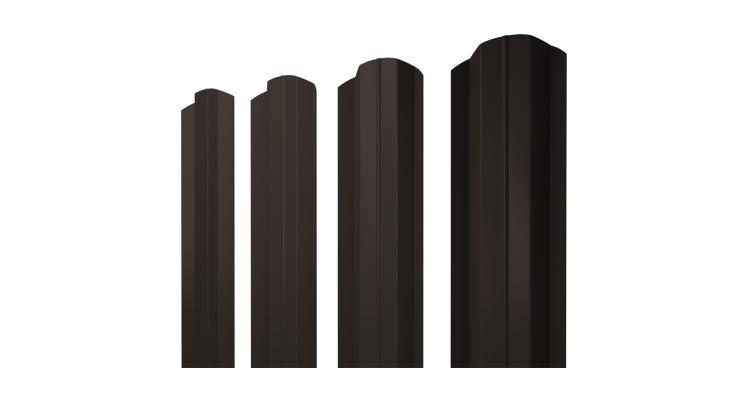 Штакетник М-образный B фигурный 0,5 PurPro RR 32 темно-коричневый