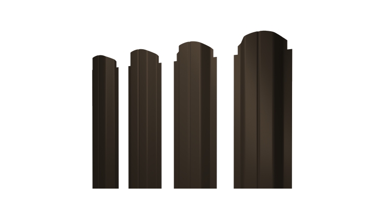 Штакетник П-образный А фигурный 0,45 Drap ST RR 32 темно-коричневый