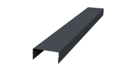 Ламель лицевая 125 забора жалюзи Texas стартовая/финишная для калиток и ворот 0.45 Drap ST с пленкой RAL 7024 мокрый асфальт