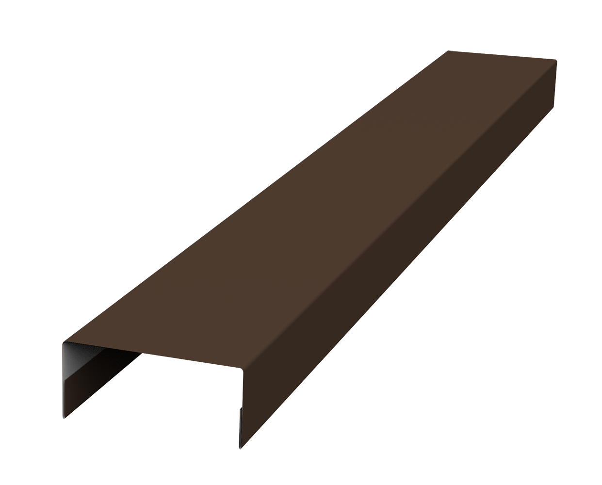 Ламель лицевая 125 забора жалюзи Texas стартовая/финишная для калиток и ворот 0.5 PurLite Matt с пленкой RAL 8017 шоколад