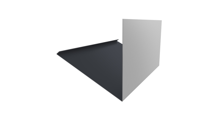 Планка примыкание верхнее к трубе фальц 0,45 Drap TX RAL 7024 мокрый асфальт (2м)