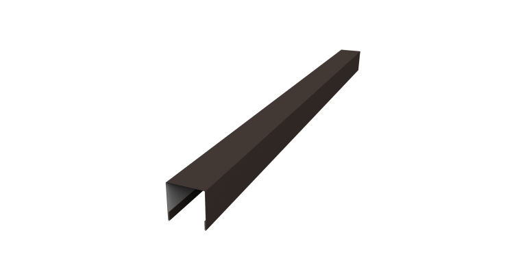 Планка вертикальная лицевая для забора жалюзи Palermo 0,5 Drap TX RR 32 темно-коричневый (3м)